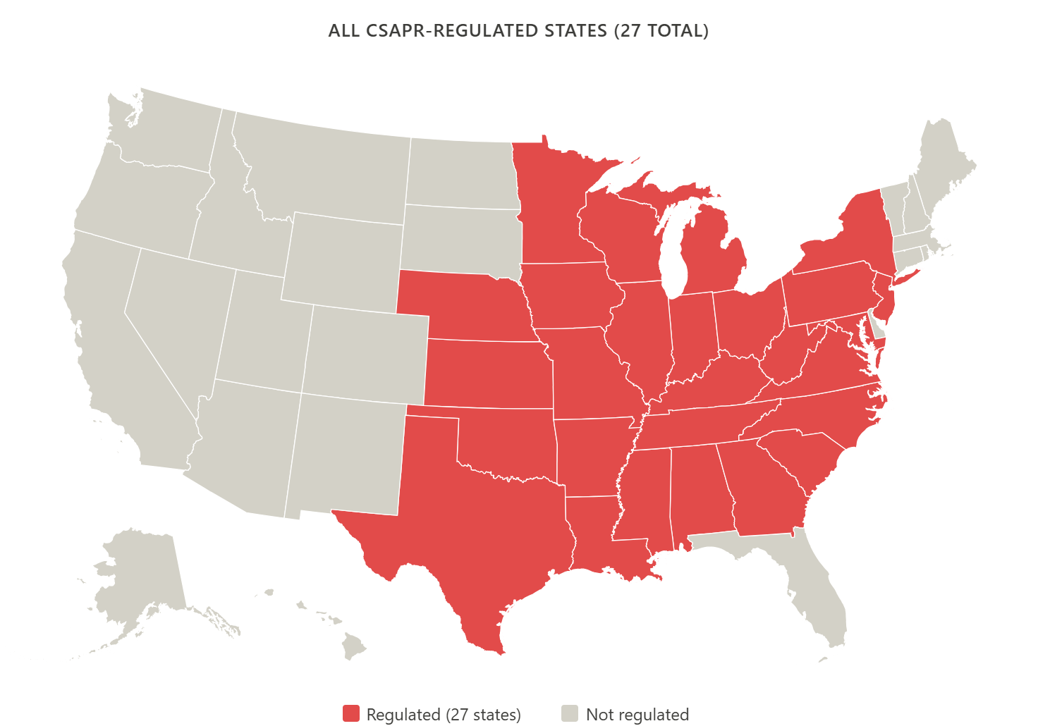 Map of all 27 CSAPR-regulated states
